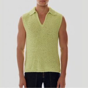 Salt Murphy Jeremy Knit Top in Lime Sz M